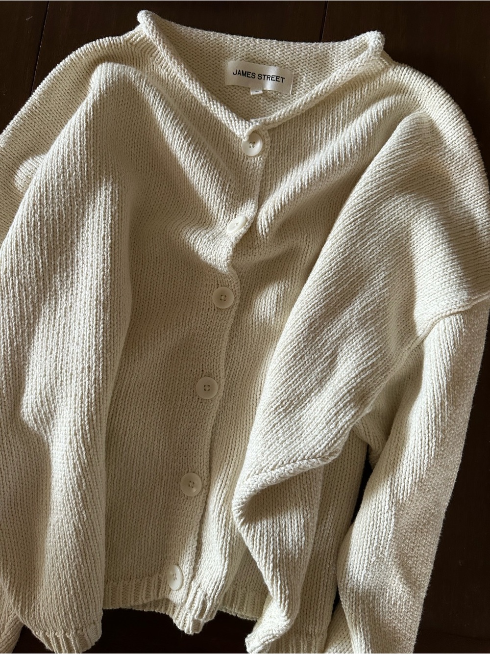 James Street Oversized Peri Cotton Cardigan - Picture 3 of 5